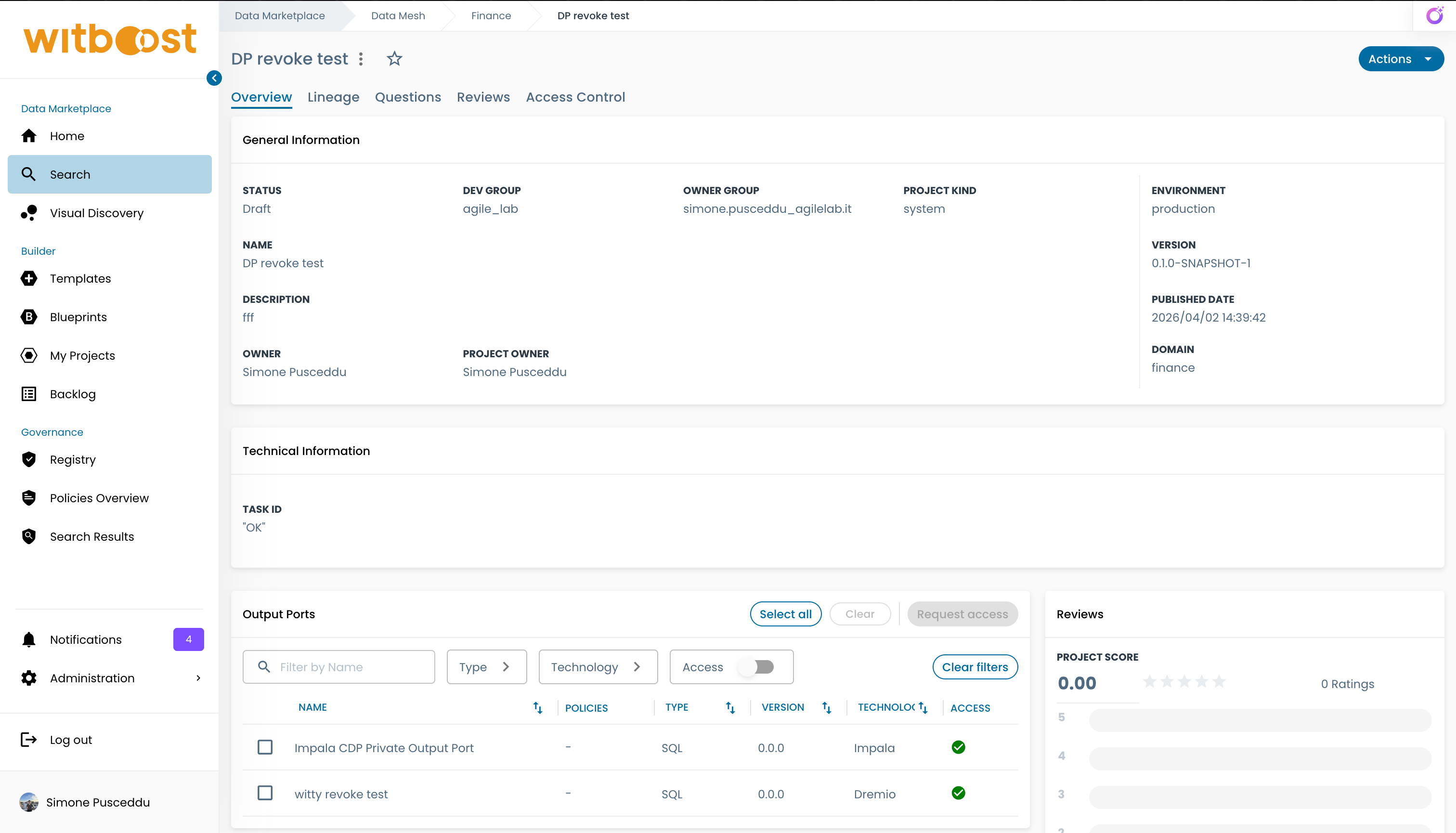 Data Product Page