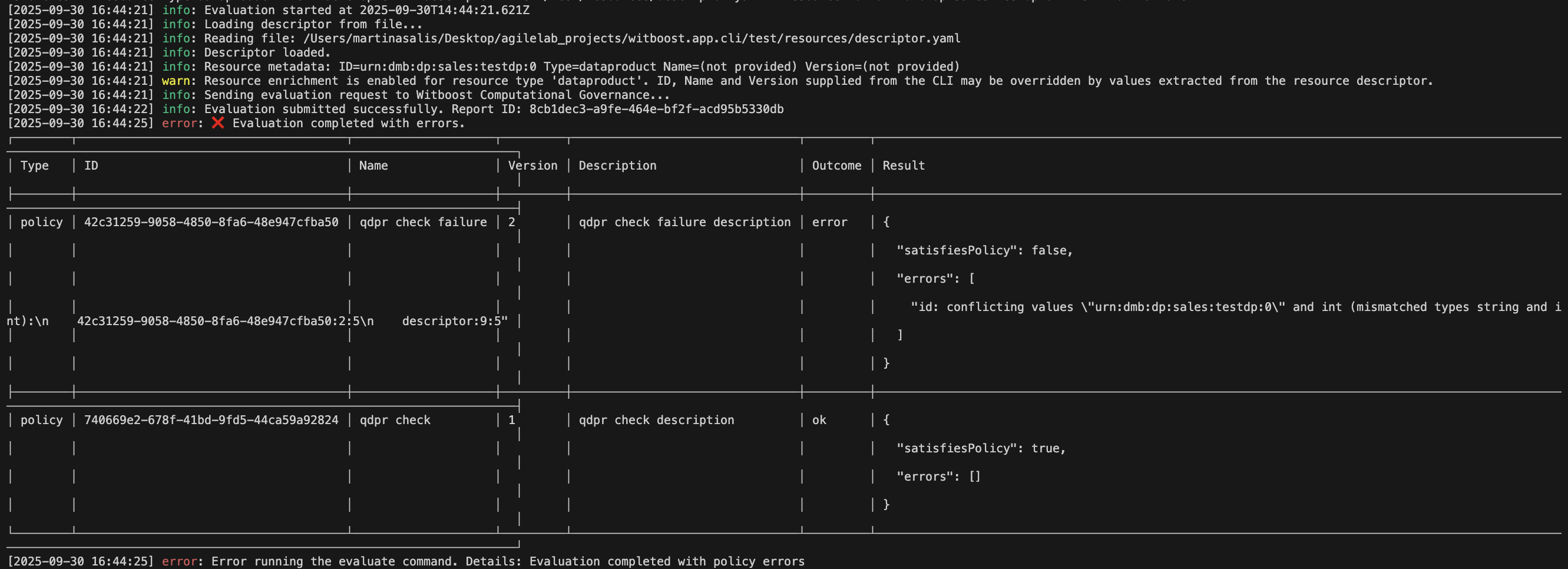 Example failure option