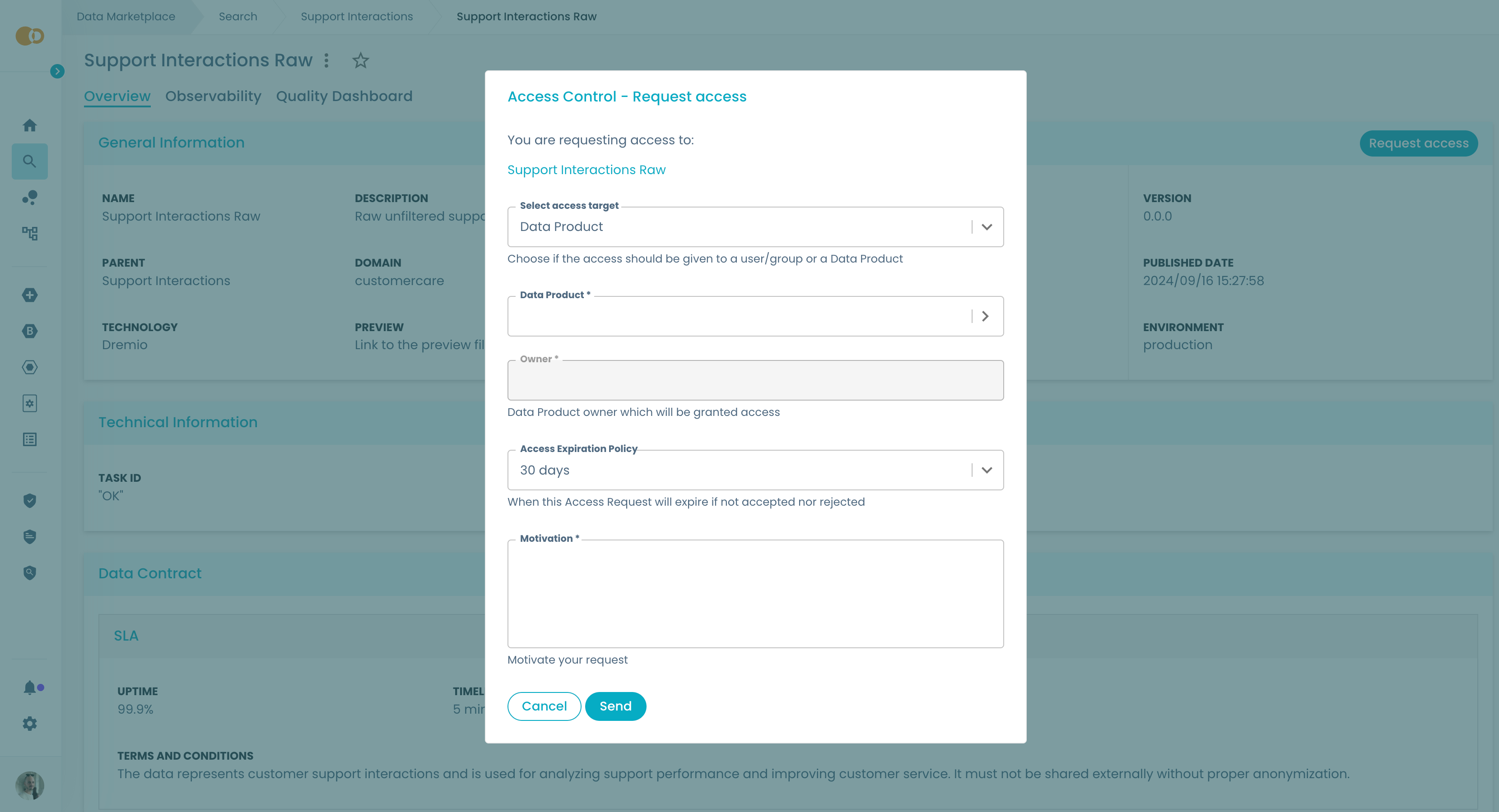 Request Access Modal